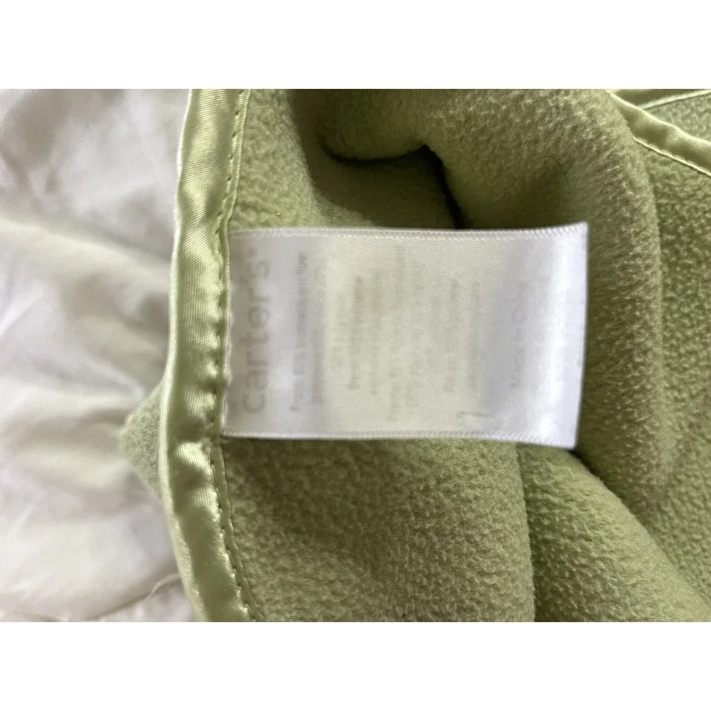 Carter's Baby Boy Green Security Blanket BABY Satin‎ Trim lovey 28